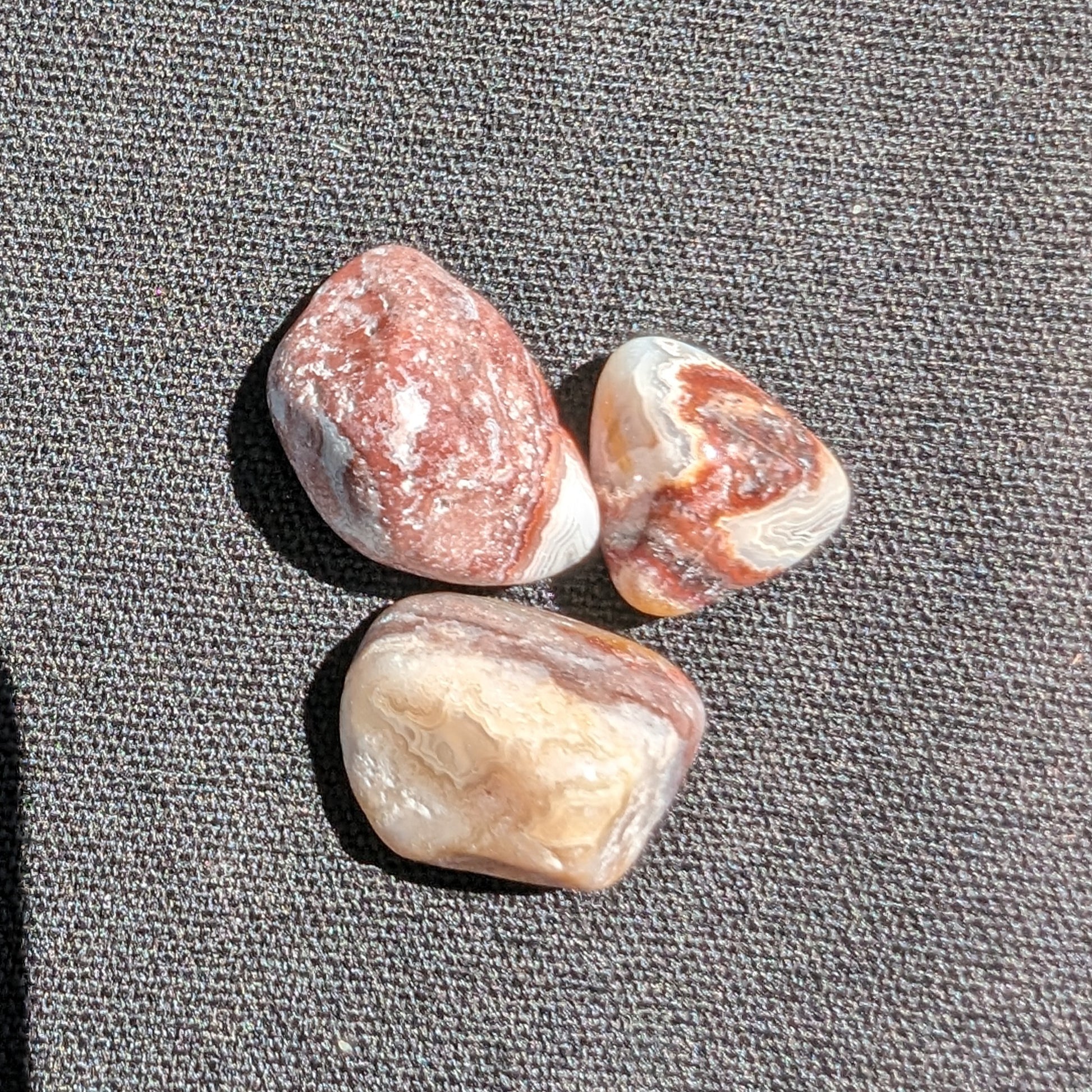 Crazy Lace Agate 3/4 tiny polished stones from Mexico 7-8g Rocks and Things