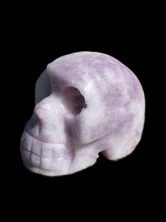 Lepidolite hand-carved skull 60g Rocks and Things