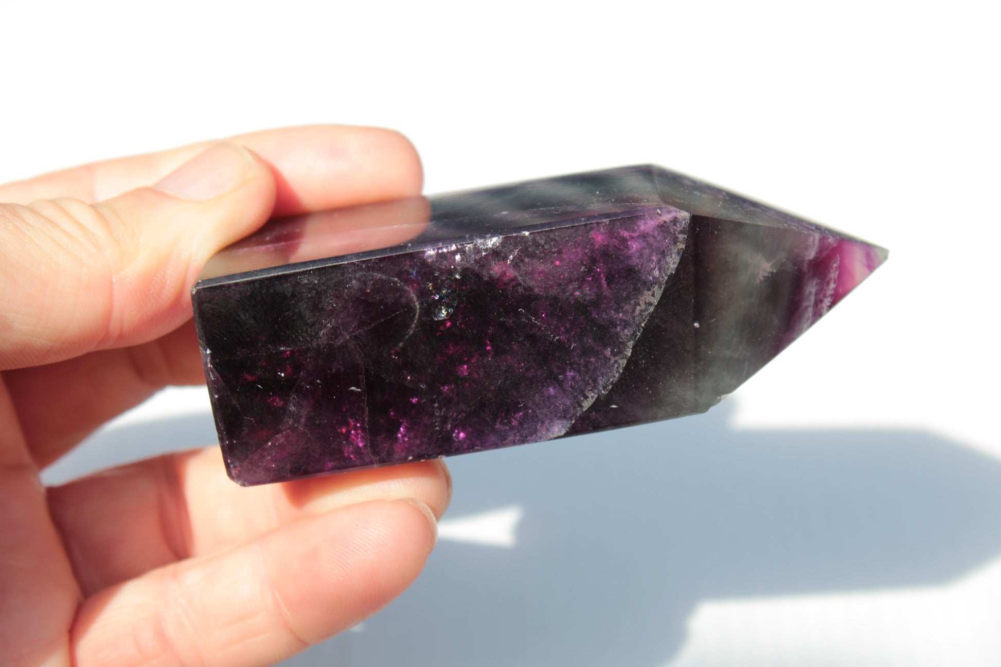 Rainbow Fluorite obelisk 240g Rocks and Things