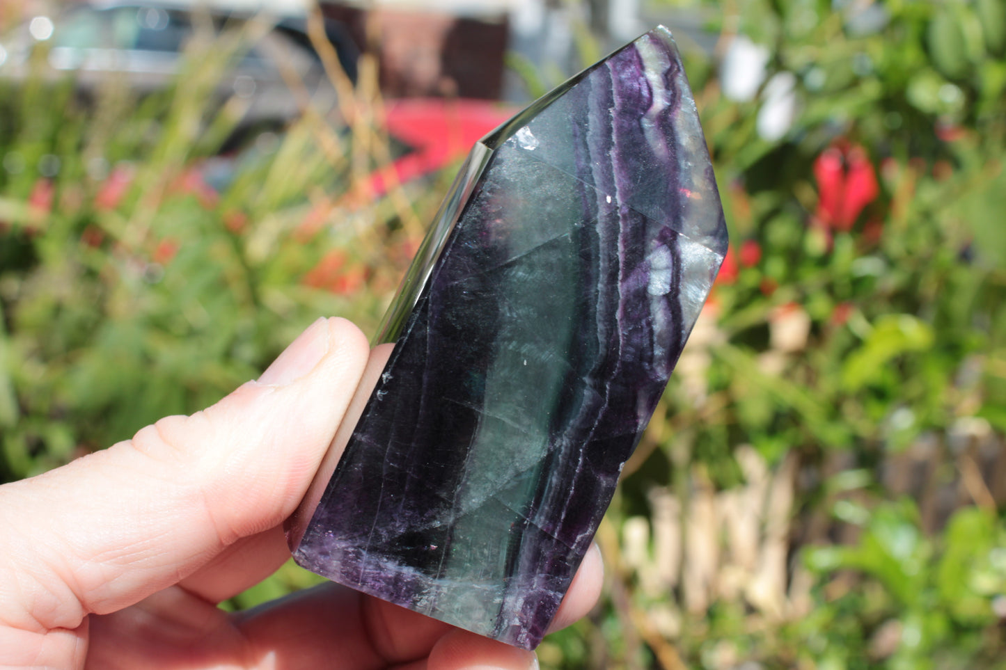 Rainbow Fluorite obelisk 240g Rocks and Things