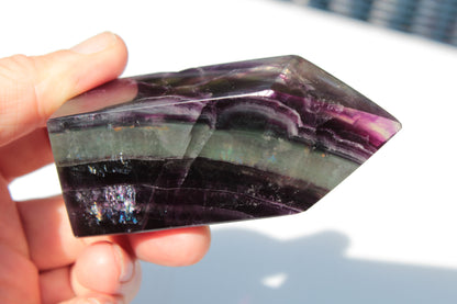 Rainbow Fluorite obelisk 240g Rocks and Things