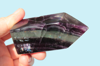 Rainbow Fluorite obelisk 240g Rocks and Things