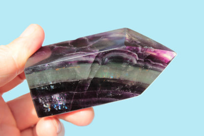 Rainbow Fluorite obelisk 240g Rocks and Things