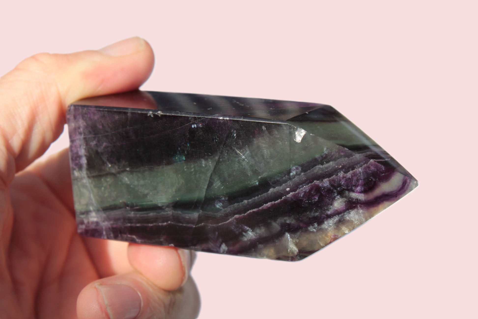 Rainbow Fluorite obelisk 240g Rocks and Things