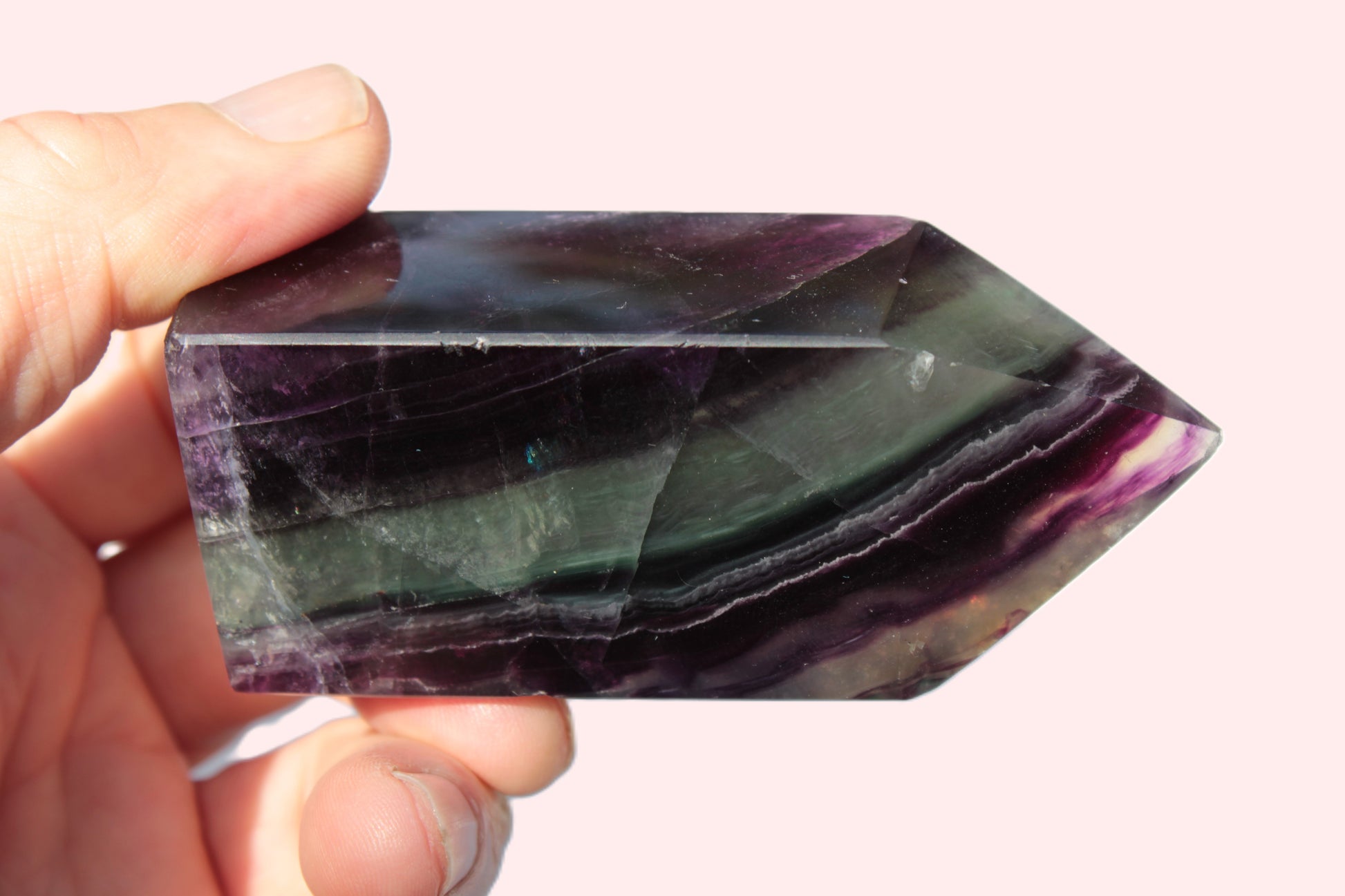 Rainbow Fluorite obelisk 240g Rocks and Things