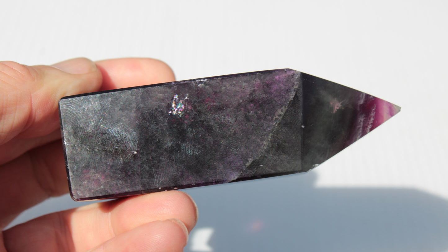 Rainbow Fluorite obelisk 240g Rocks and Things