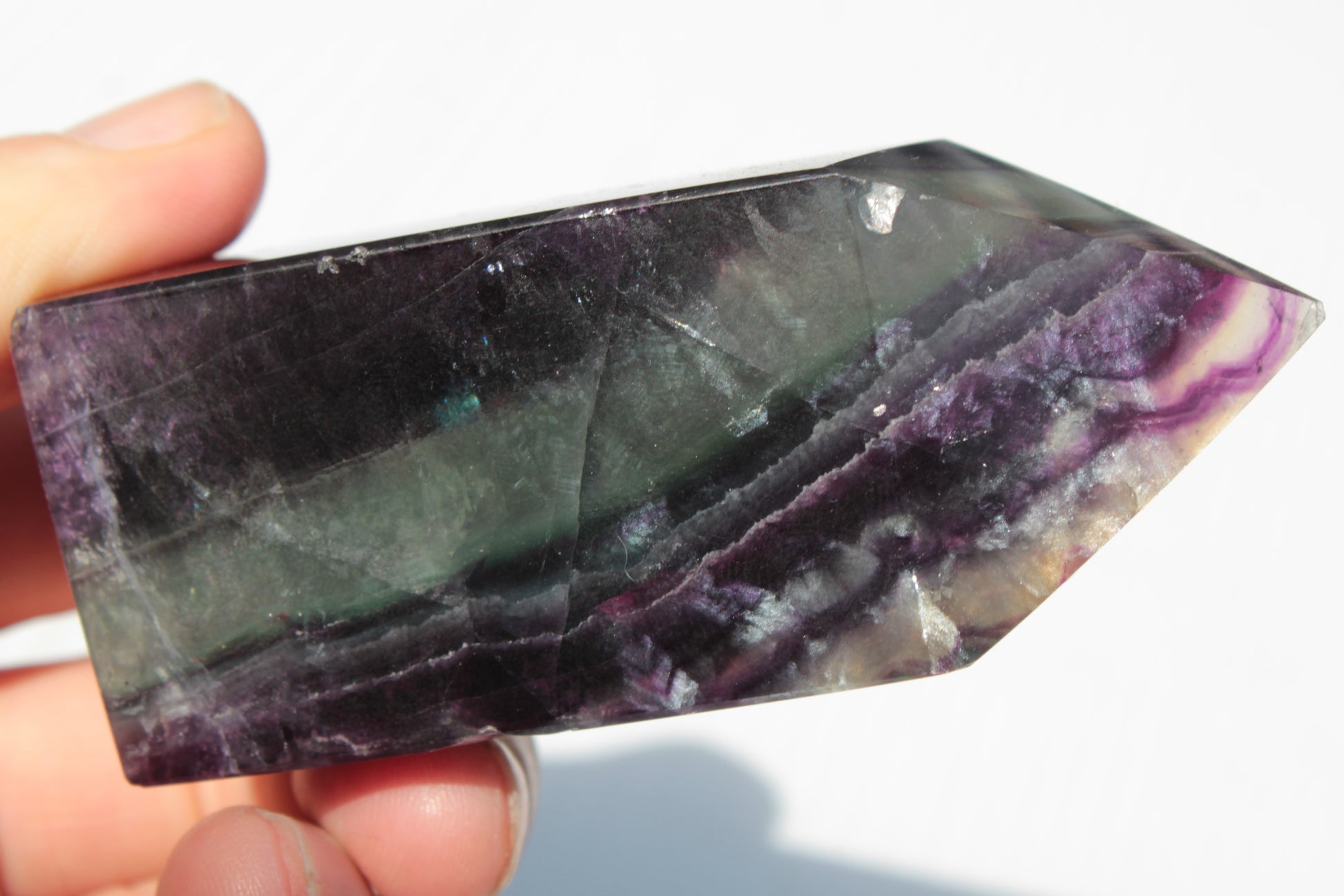 Rainbow Fluorite obelisk 240g Rocks and Things