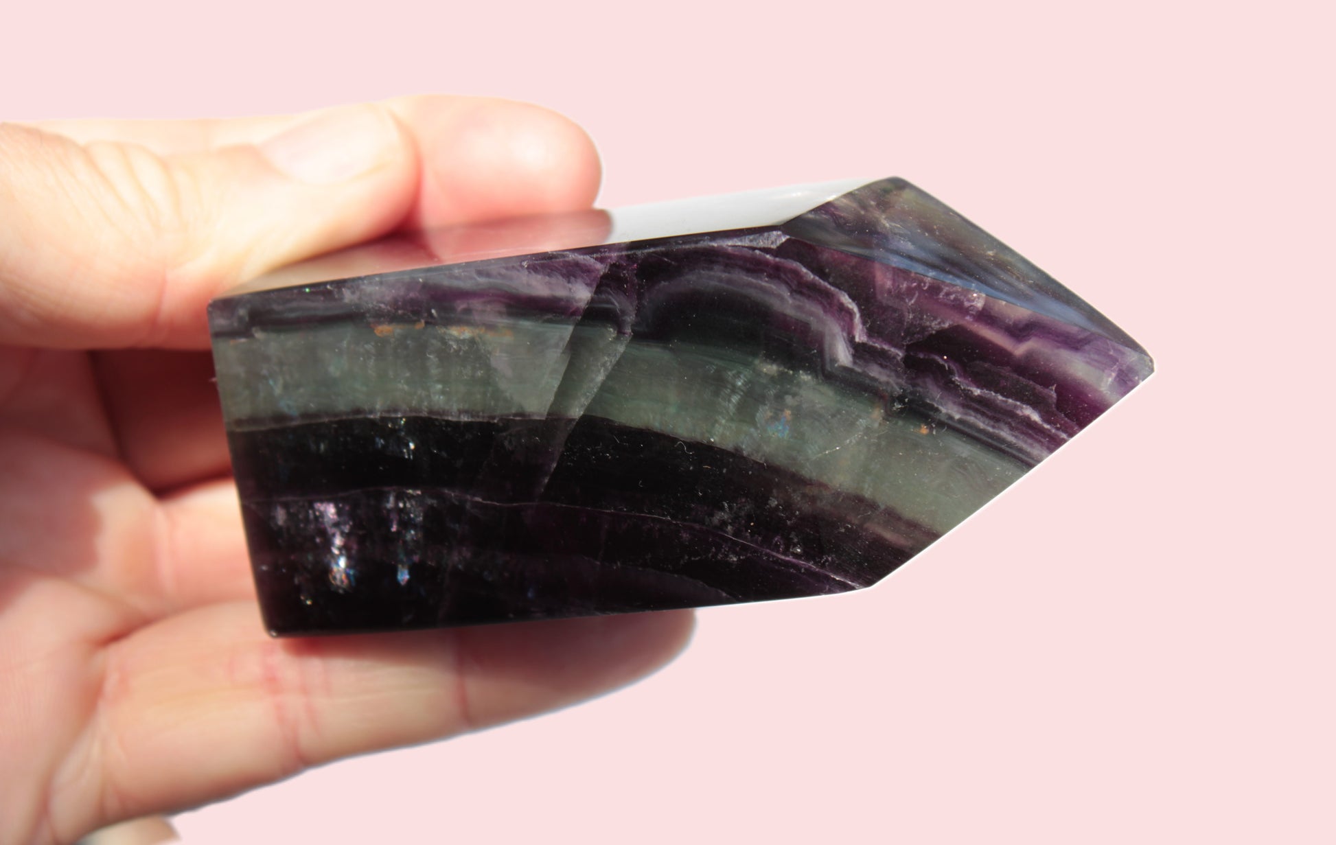 Rainbow Fluorite obelisk 240g Rocks and Things