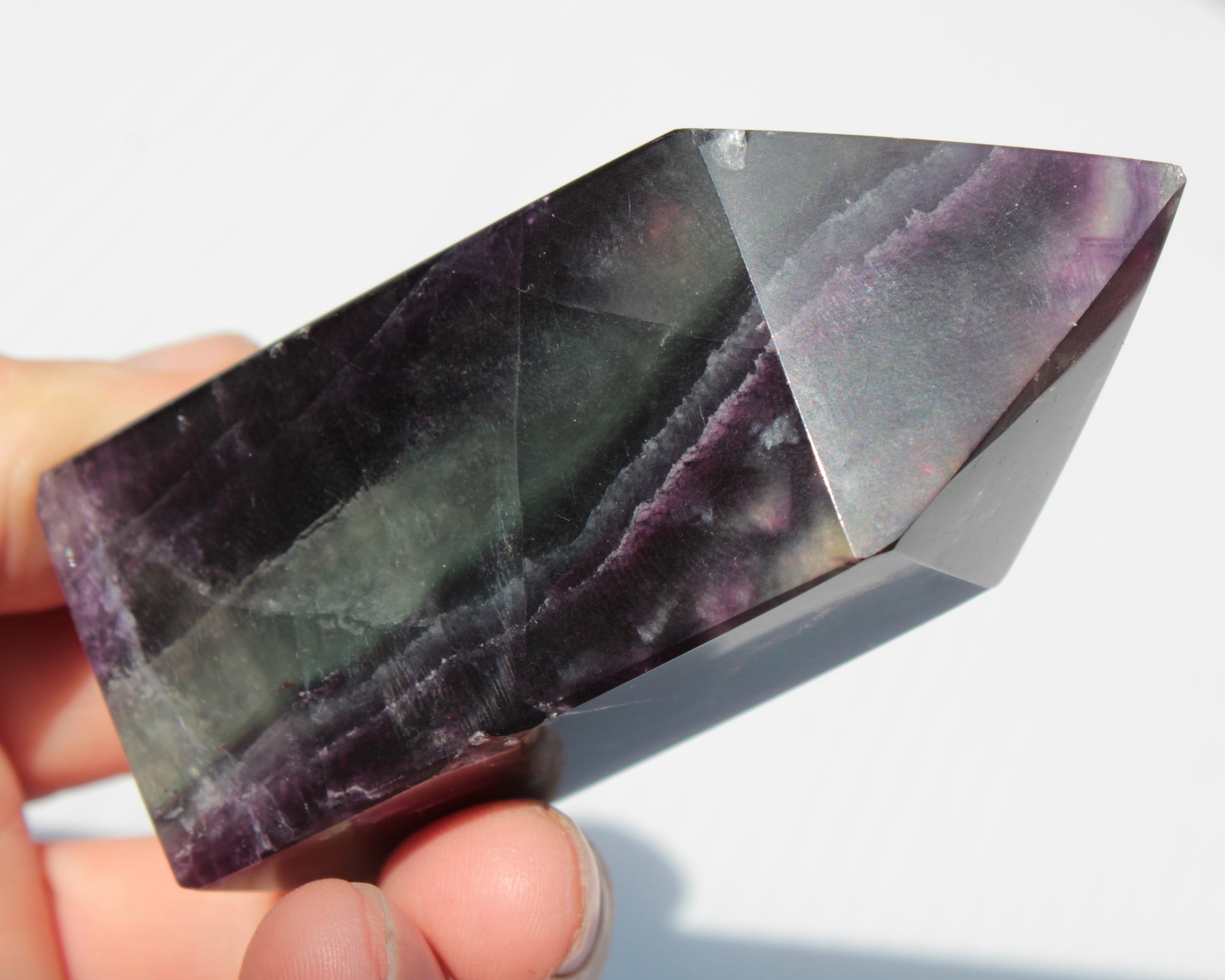 Rainbow Fluorite obelisk 240g Rocks and Things