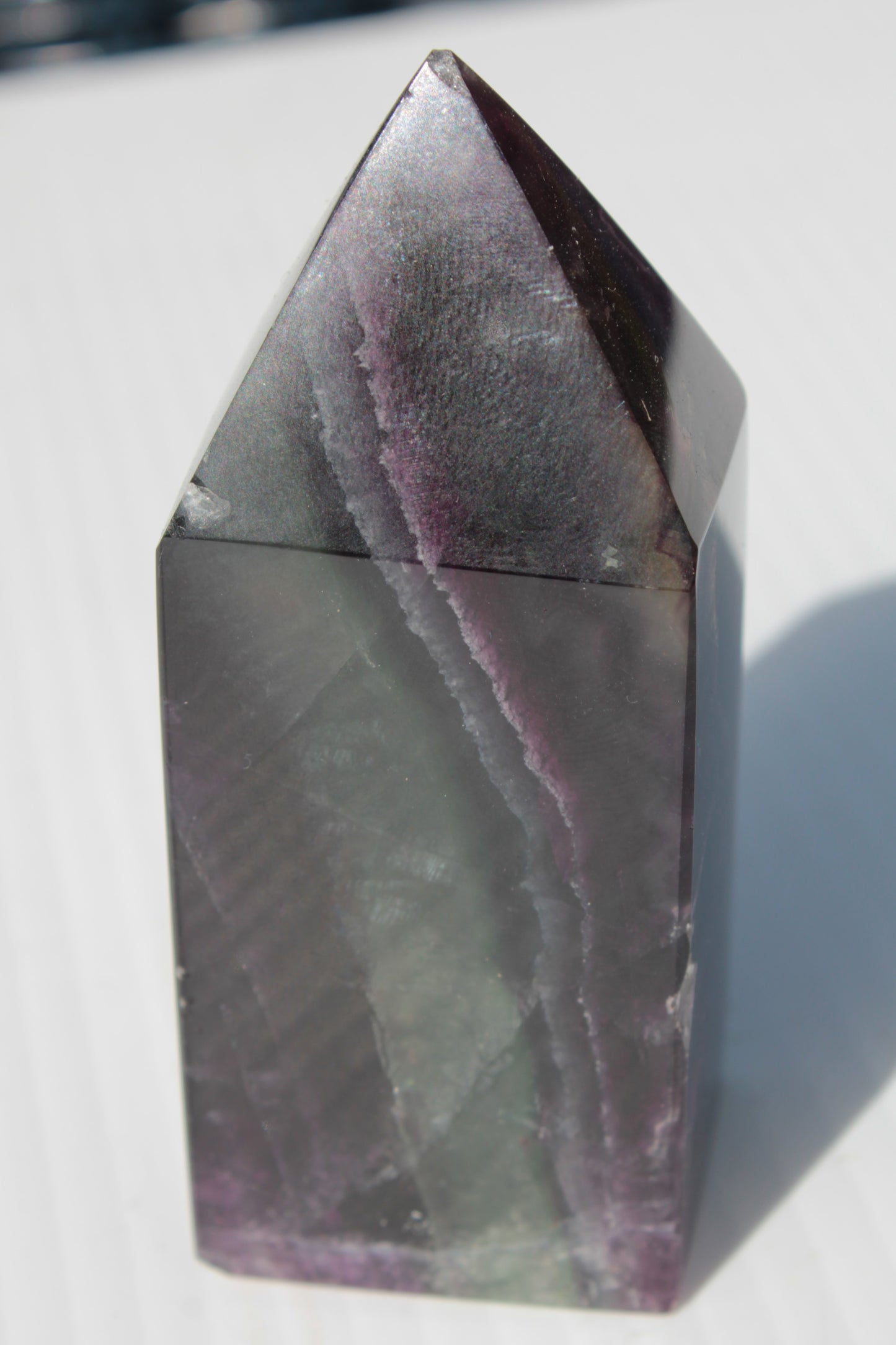 Rainbow Fluorite obelisk 240g Rocks and Things