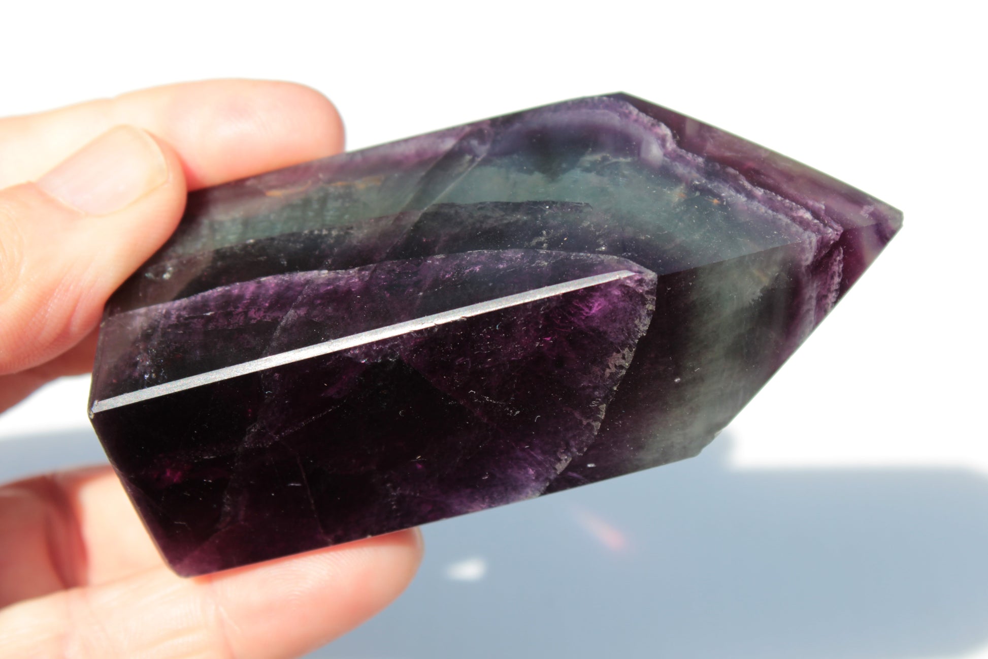 Rainbow Fluorite obelisk 240g Rocks and Things