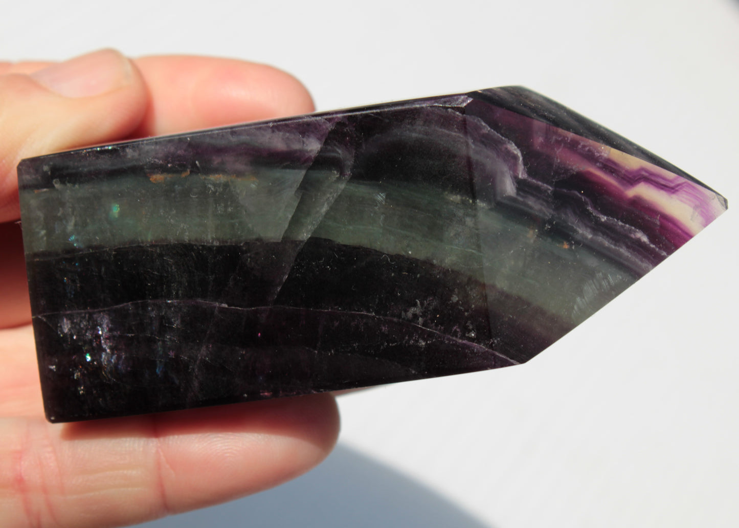 Rainbow Fluorite obelisk 240g Rocks and Things