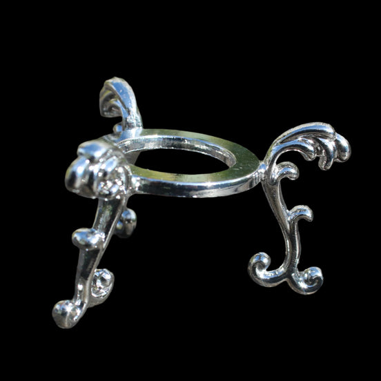 Silver metal stand 55*25mm for medium/large spheres -  Rocks and Things Store
