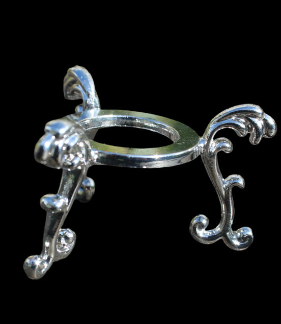 Silver metal stand 55*25mm for medium/large spheres -  Rocks and Things Store