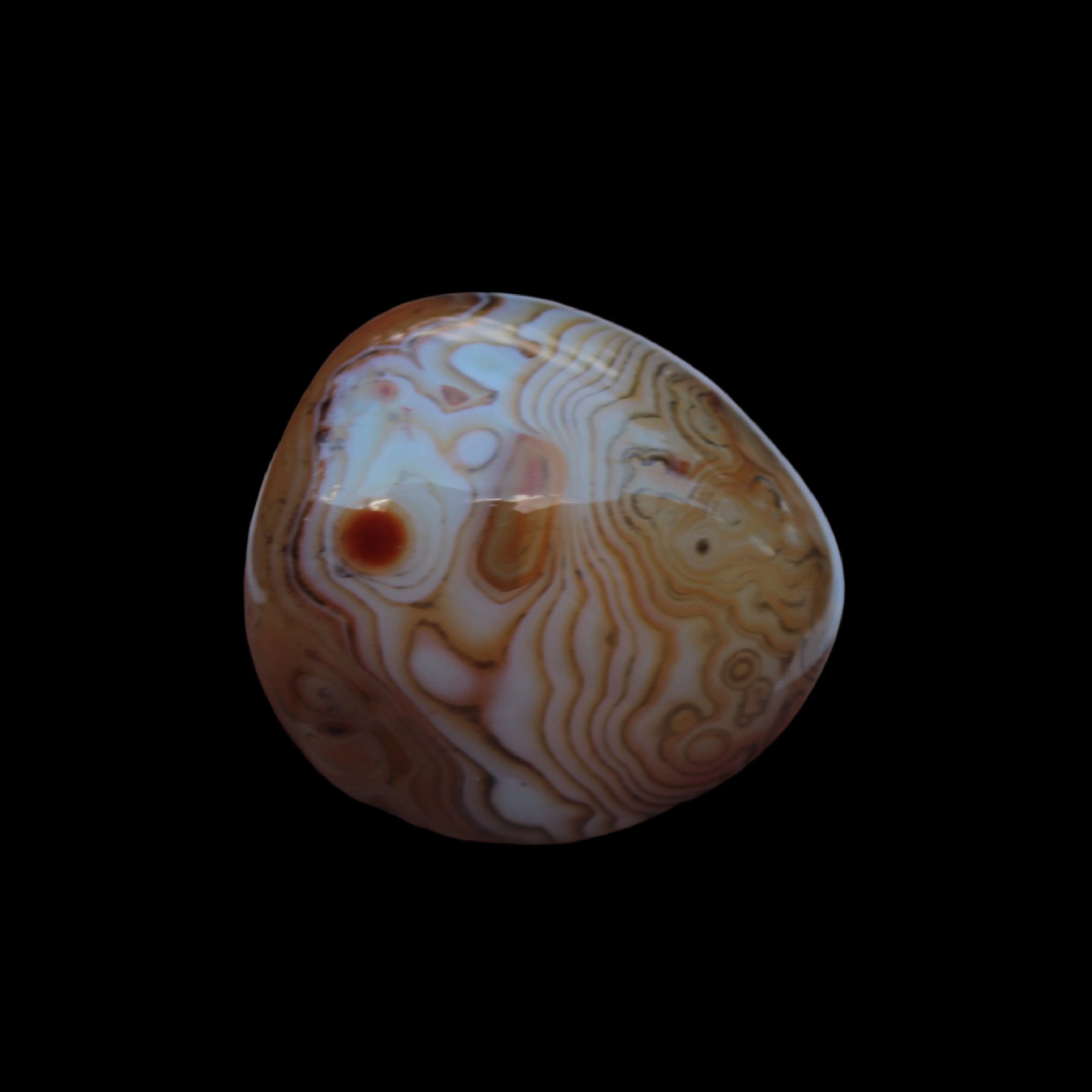 Crazy Silk Banded Agate from Madagascar 35g in sunshine - Rocks and Things Store