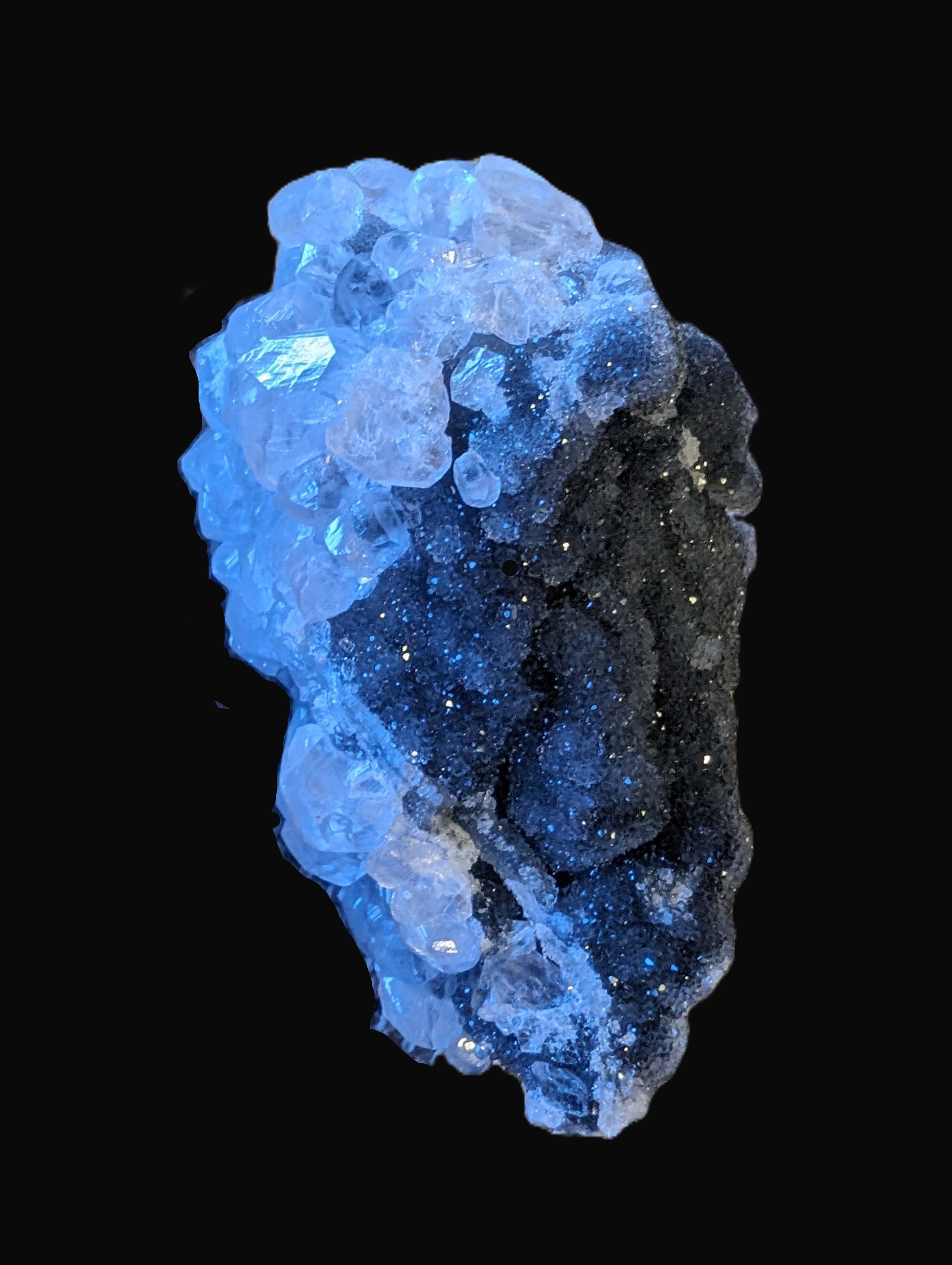 Sparkly Calcite fluorescent cluster 311.2g Rocks and Things