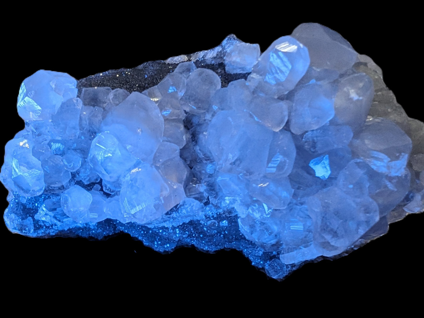 Sparkly Calcite fluorescent cluster 311.2g Rocks and Things