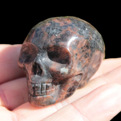 Aenigmatite hand-carved skull 76g Rocks and Things