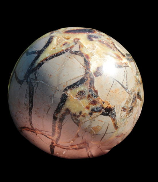 Septarian Dragon Stone sphere 1890g in sunlight -  Rocks and Things Store