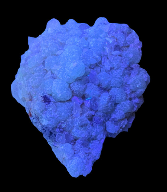 Green Prehnite with Quartz complex natural crystal cluster specimen from Guizhou, China 203g in UV light -  Rocks and Things Store