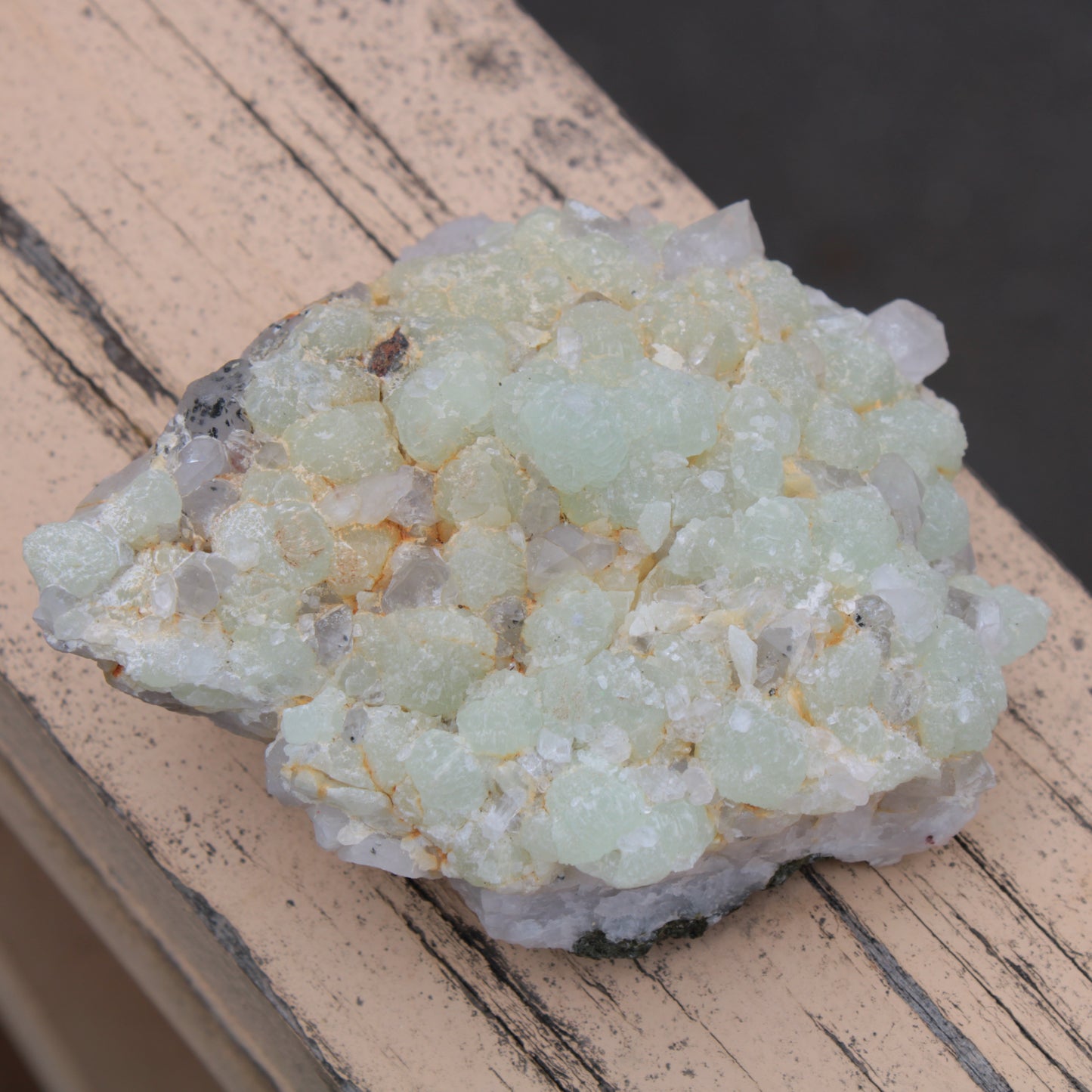 Green Prehnite with Quartz complex natural crystal cluster specimen from Guizhou, China 203g Rocks and Things