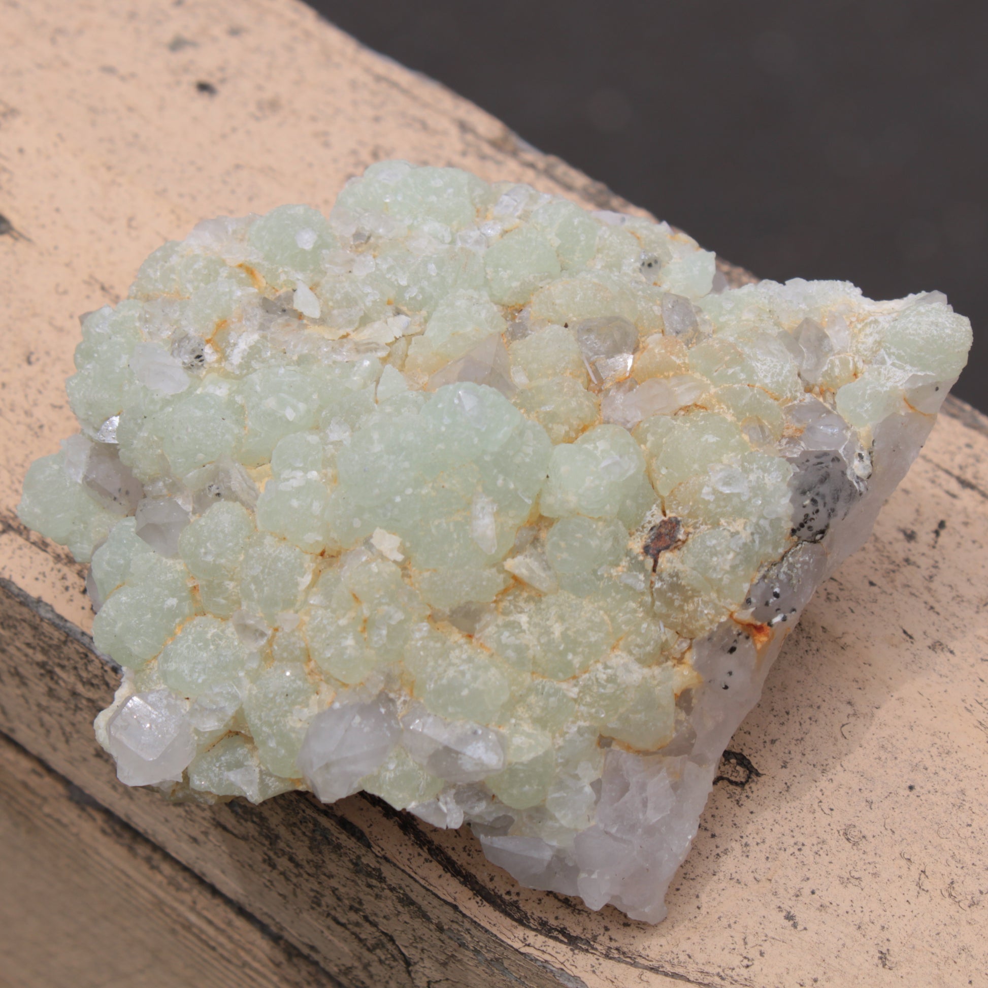 Green Prehnite with Quartz complex natural crystal cluster specimen from Guizhou, China 203g Rocks and Things