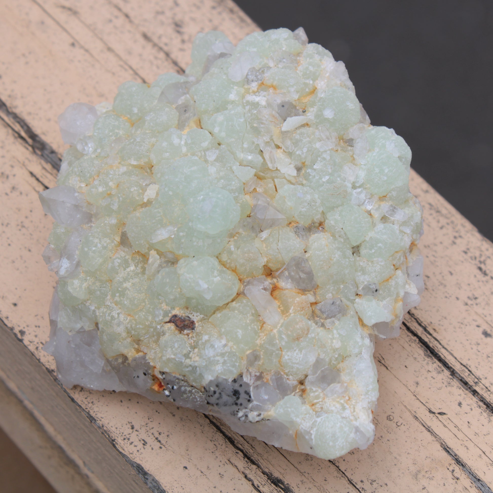 Green Prehnite with Quartz complex natural crystal cluster specimen from Guizhou, China 203g Rocks and Things