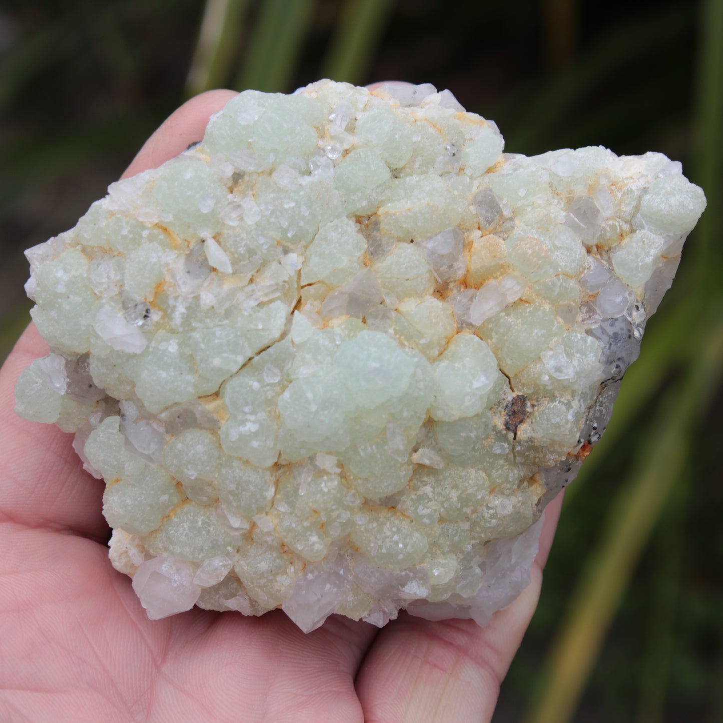 Green Prehnite with Quartz complex natural crystal cluster specimen from Guizhou, China 203g Rocks and Things