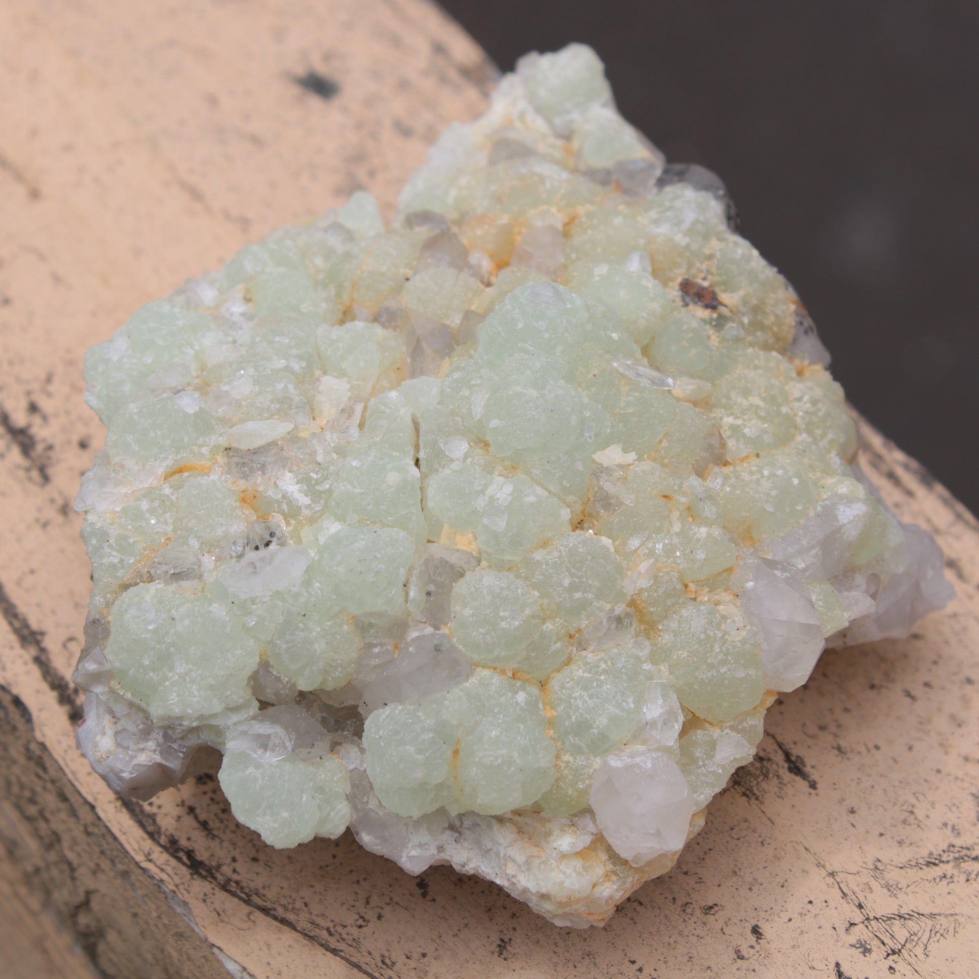 Green Prehnite with Quartz complex natural crystal cluster specimen from Guizhou, China 203g Rocks and Things