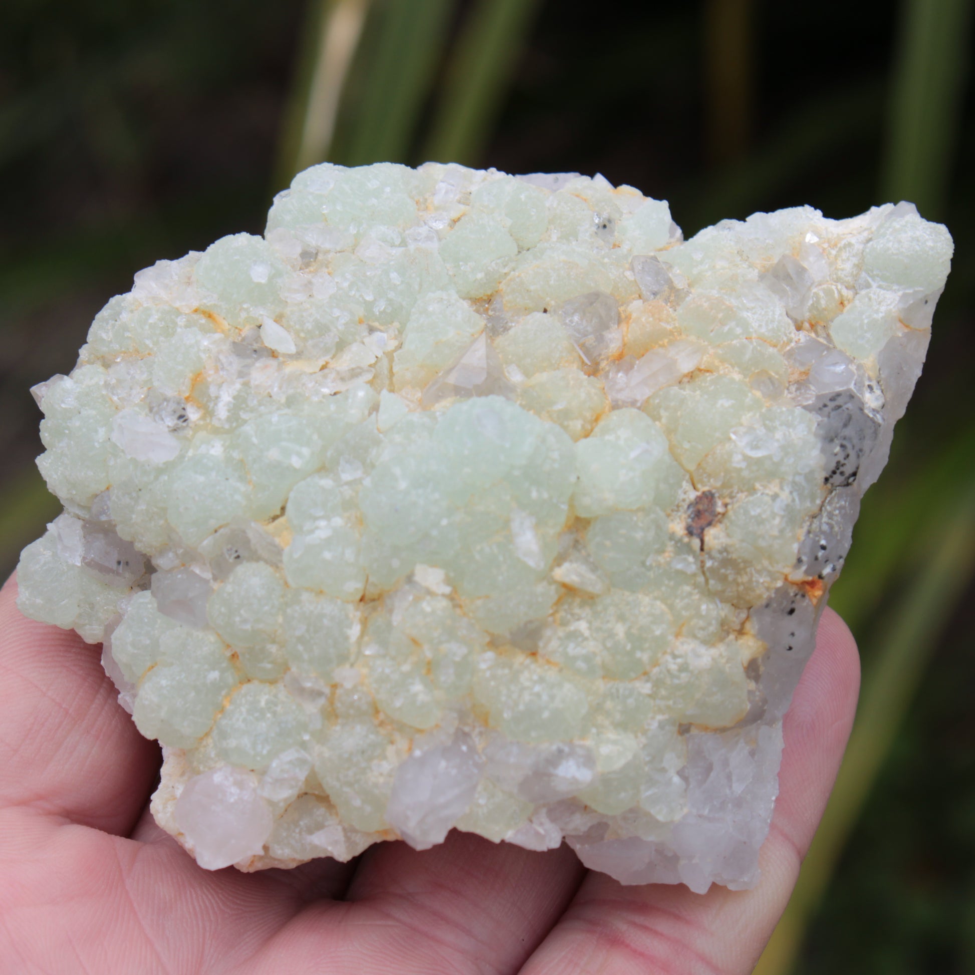 Green Prehnite with Quartz complex natural crystal cluster specimen from Guizhou, China 203g Rocks and Things