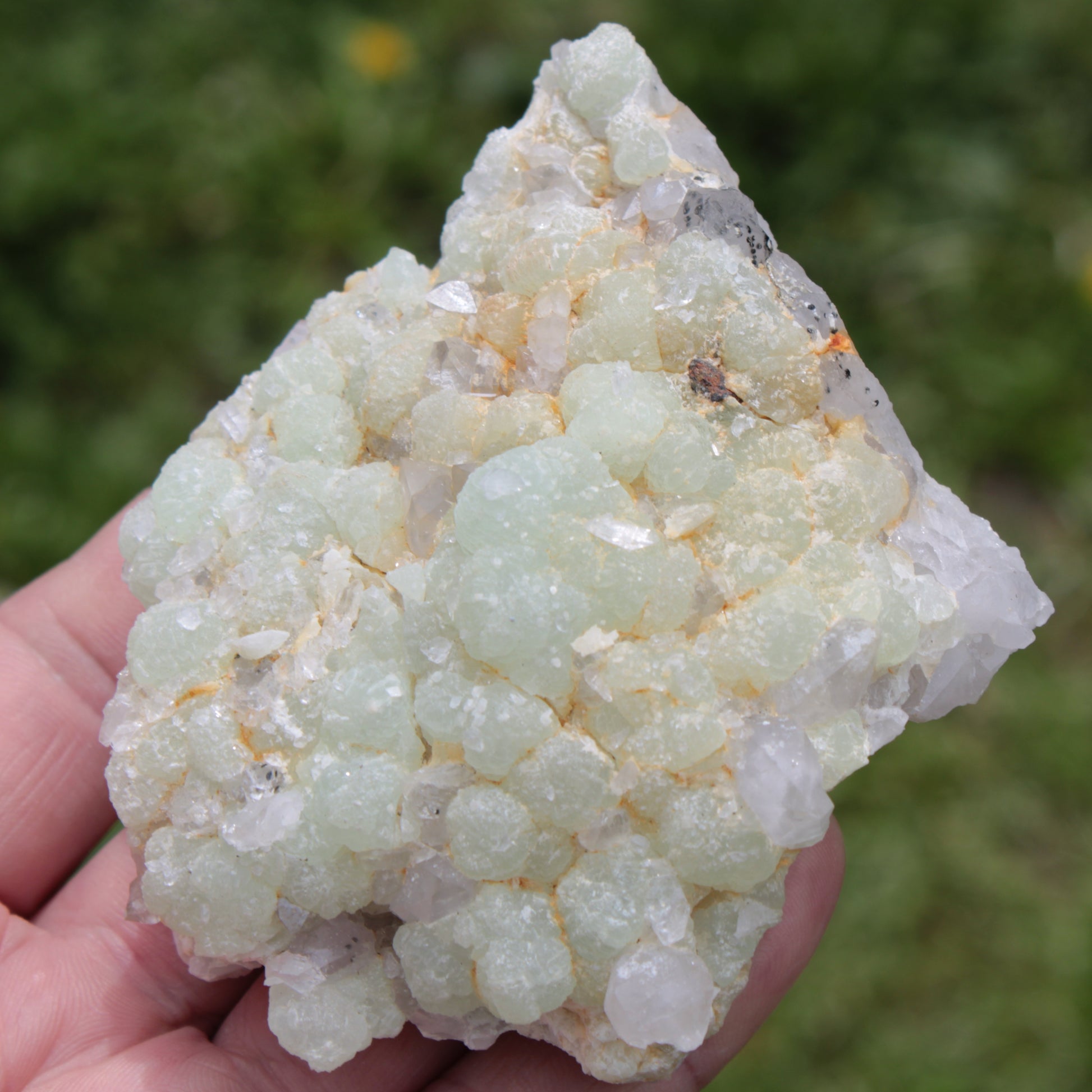 Green Prehnite with Quartz complex natural crystal cluster specimen from Guizhou, China 203g Rocks and Things