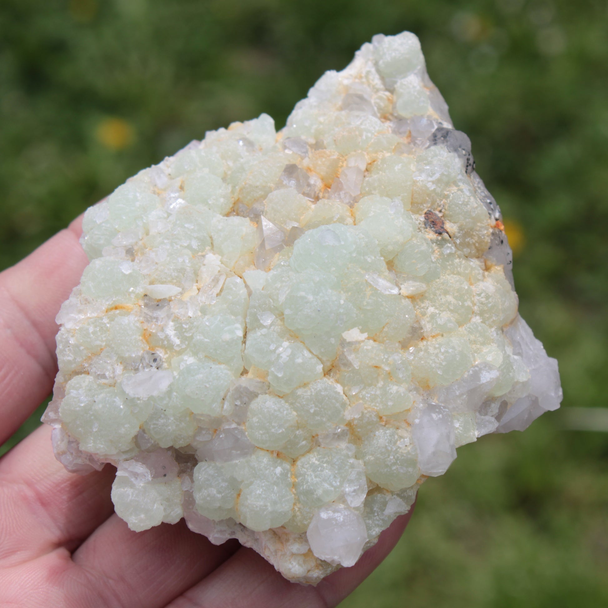 Green Prehnite with Quartz complex natural crystal cluster specimen from Guizhou, China 203g Rocks and Things