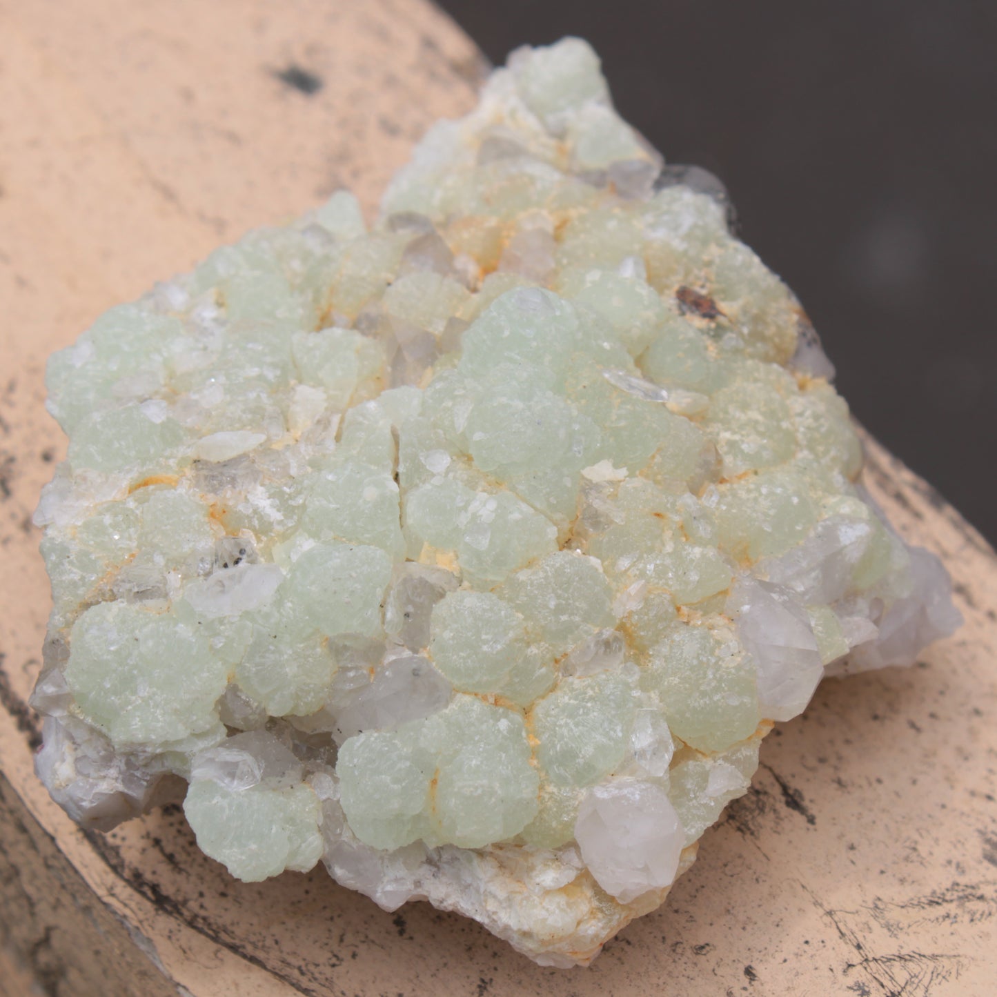 Green Prehnite with Quartz complex natural crystal cluster specimen from Guizhou, China 203g Rocks and Things