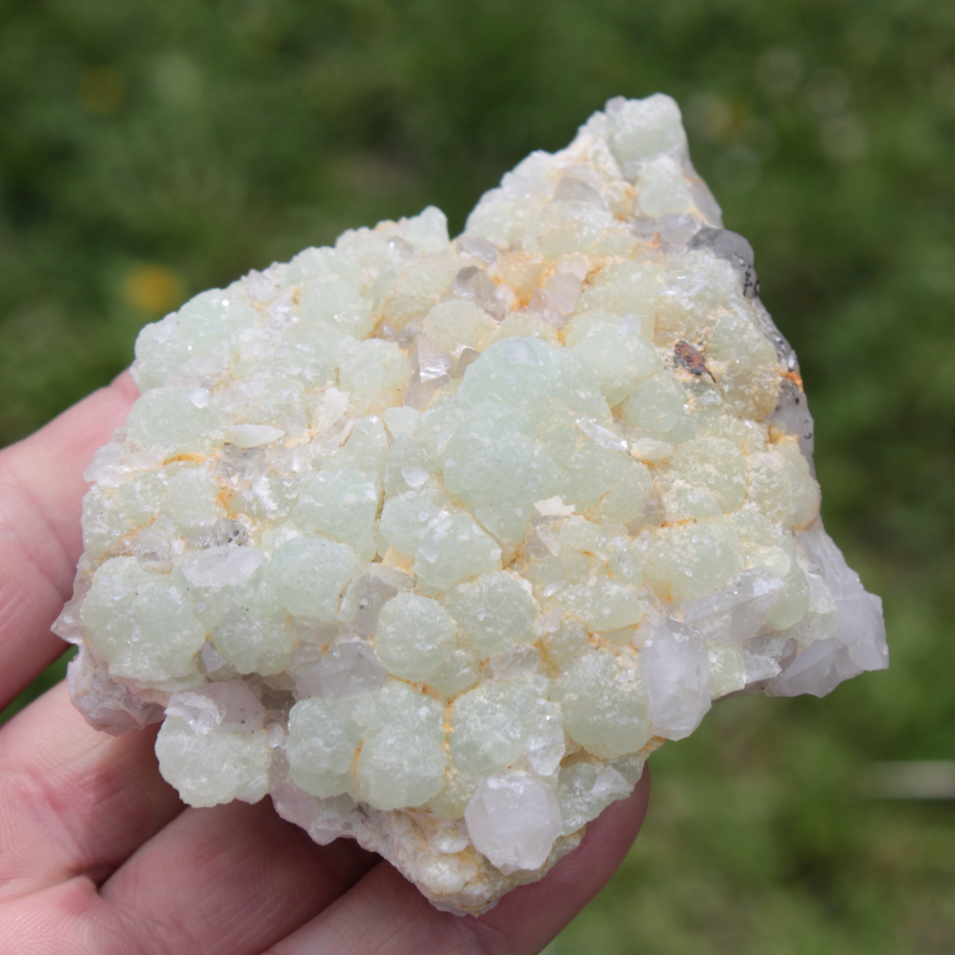 Green Prehnite with Quartz complex natural crystal cluster specimen from Guizhou, China 203g Rocks and Things