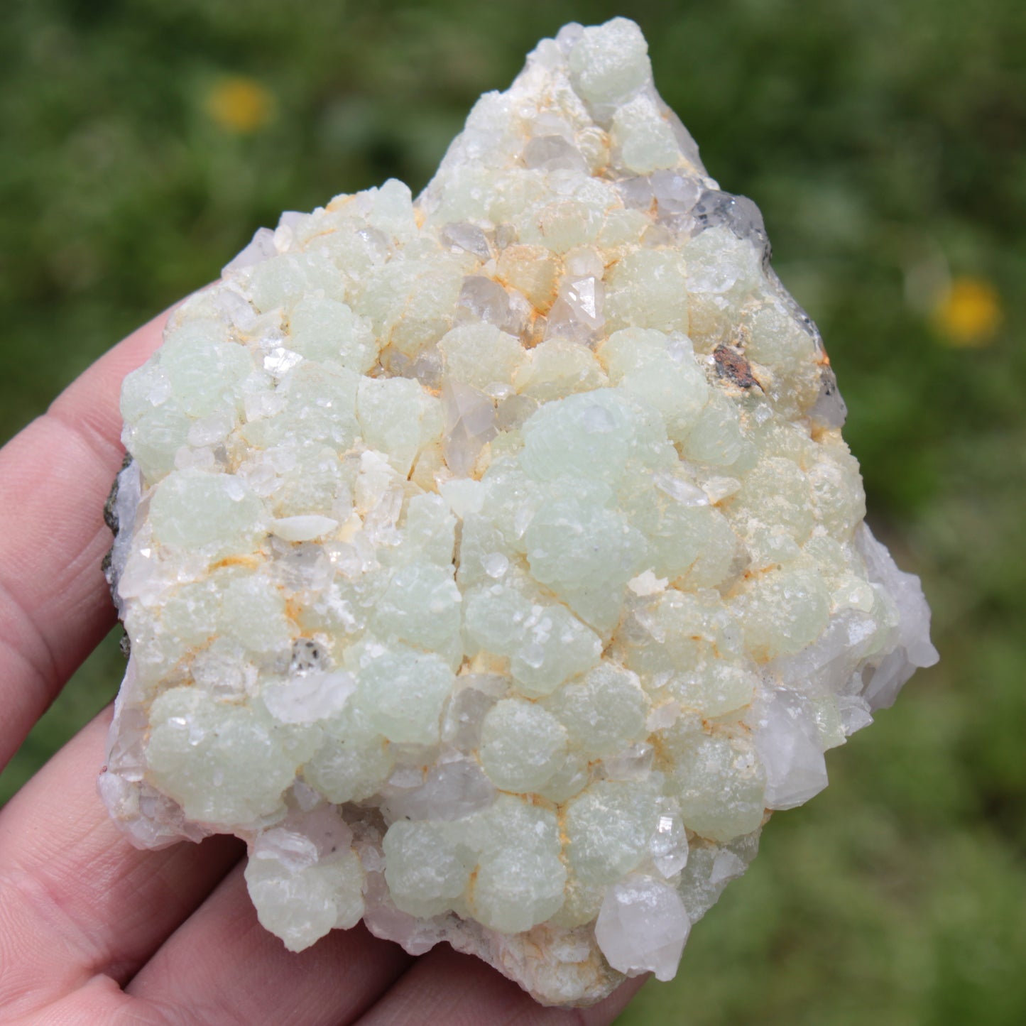 Green Prehnite with Quartz complex natural crystal cluster specimen from Guizhou, China 203g Rocks and Things