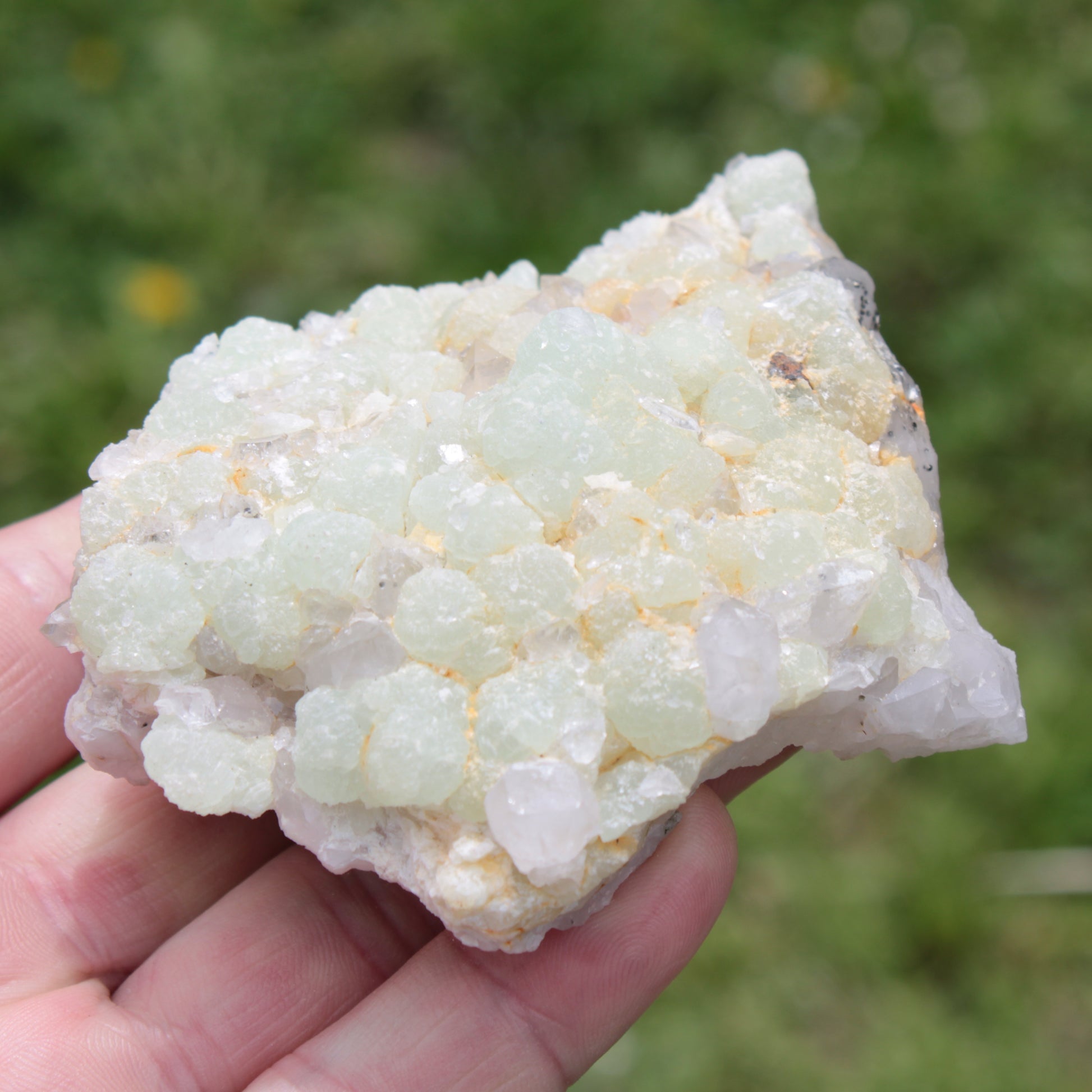 Green Prehnite with Quartz complex natural crystal cluster specimen from Guizhou, China 203g Rocks and Things