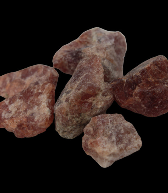 Hessonite orange Garnet 2-10 natural raw crystals 18-20g in dull sunlight - Rocks and Things Store