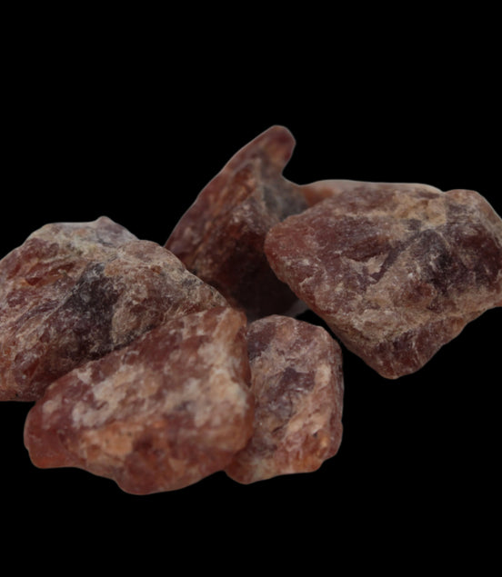 Hessonite orange Garnet 2-10 natural raw crystals 18-20g in dull sunlight - Rocks and Things Store