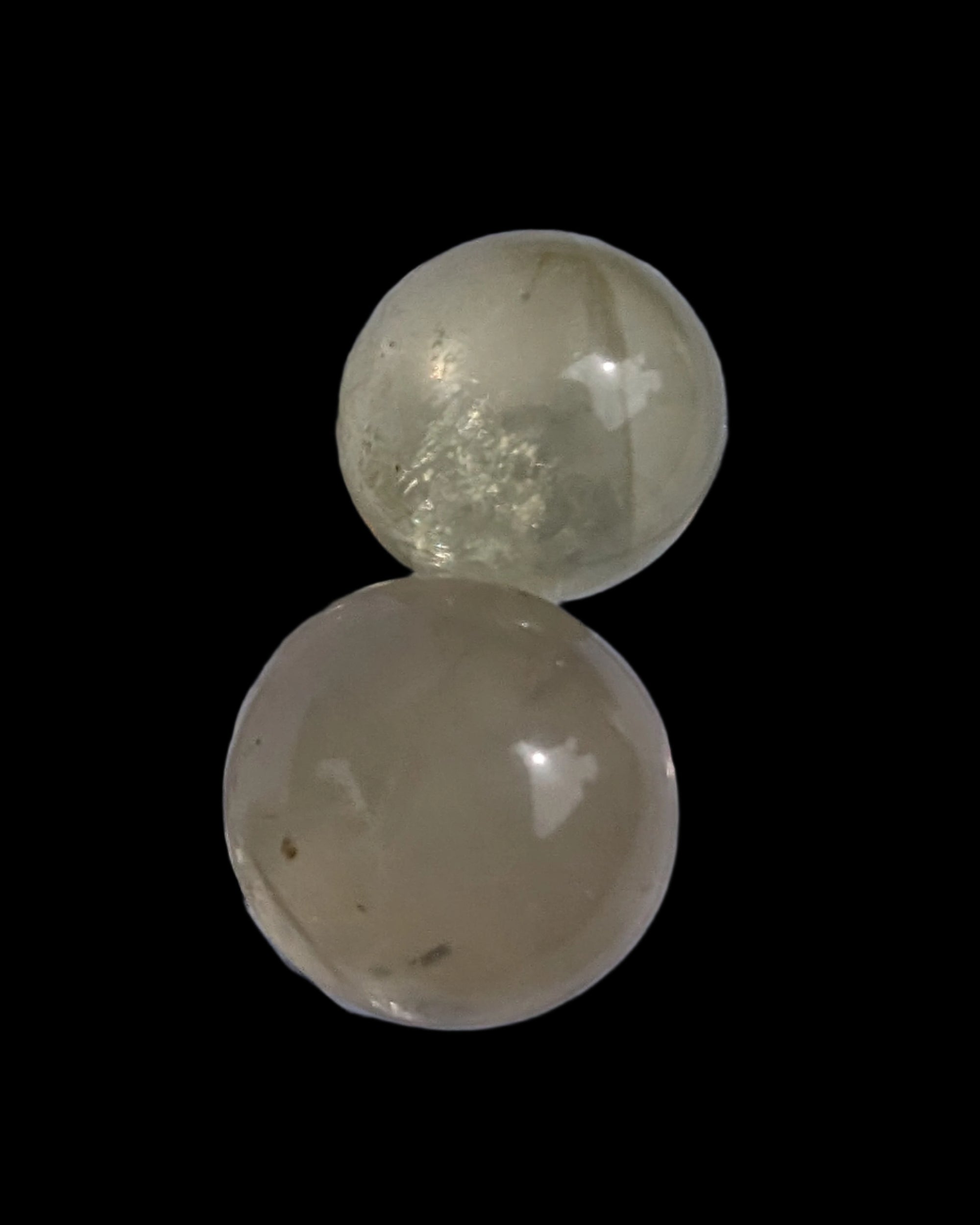 Citrine crystal 2 small spheres 9-10g in sunlight, Rocks and Things Store