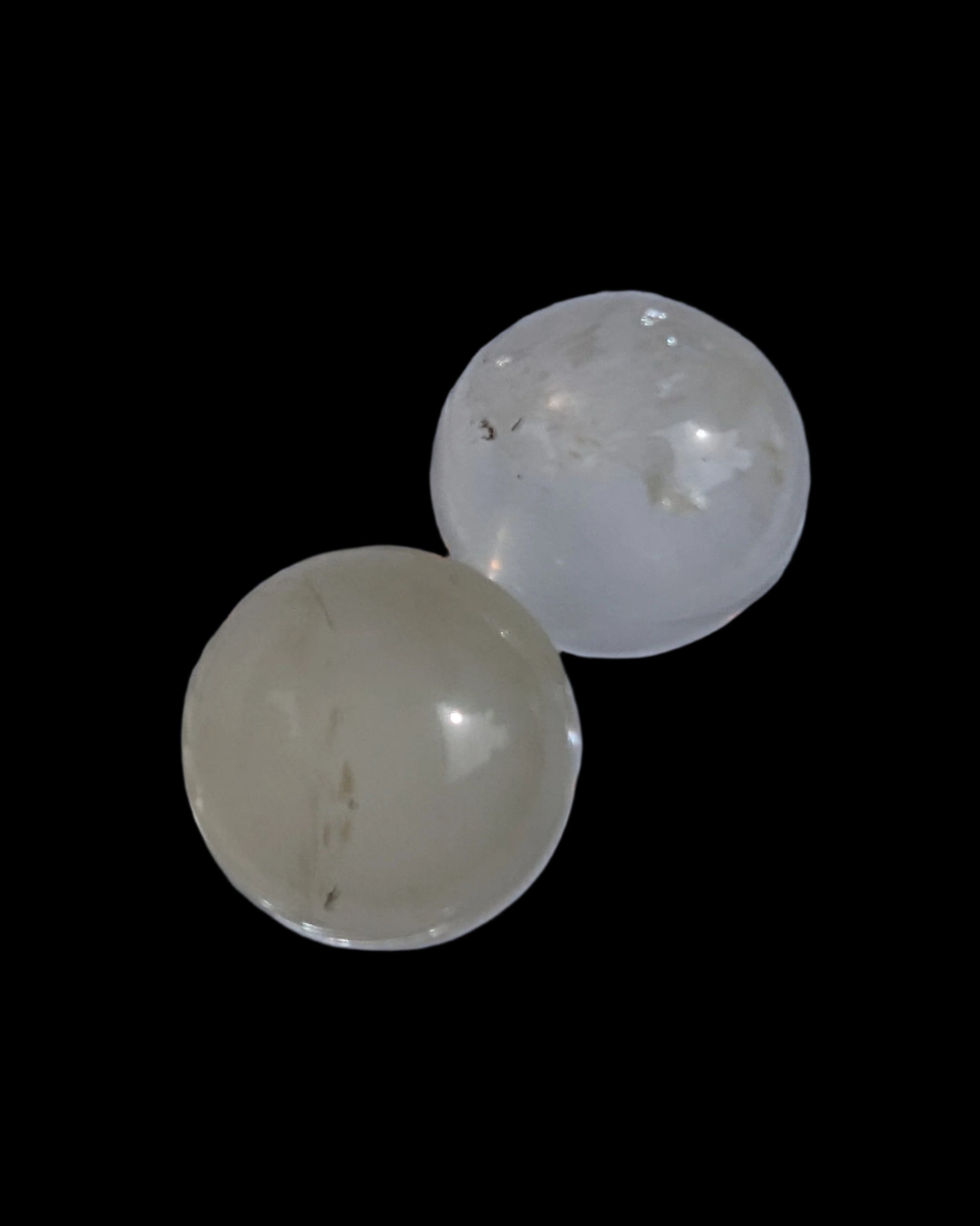 Citrine crystal 2 small spheres 9-10g in sunlight, Rocks and Things Store