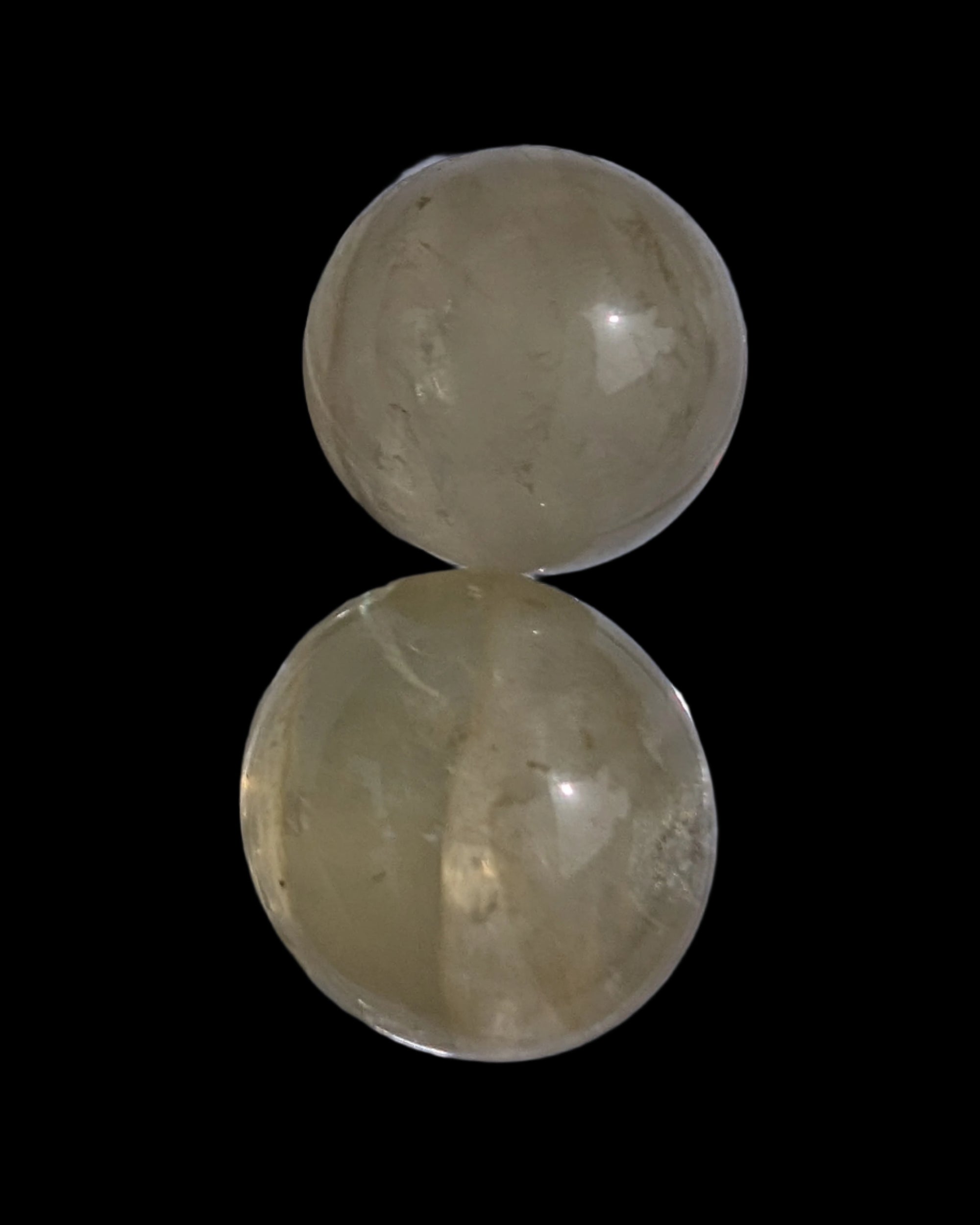 Citrine crystal 2 small spheres 9-10g in sunlight, Rocks and Things Store