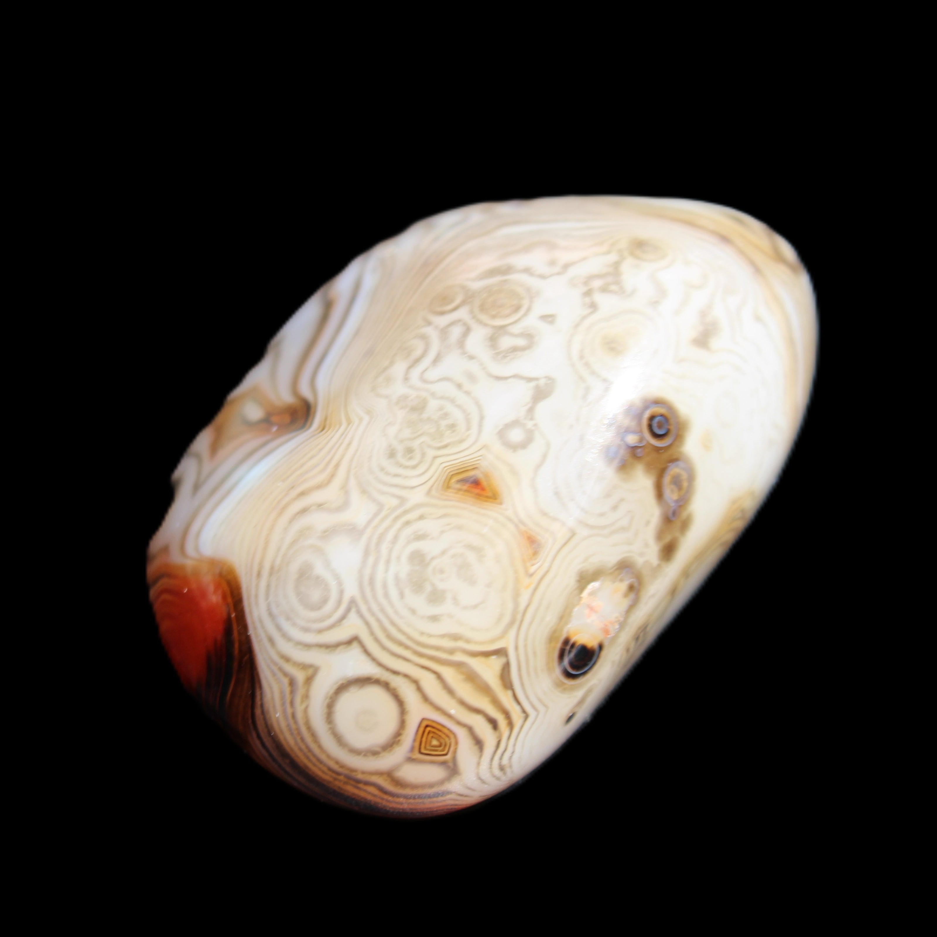 Crazy Silk Banded Agate from Madagascar 35g in sunlight - Rocks and Things Store