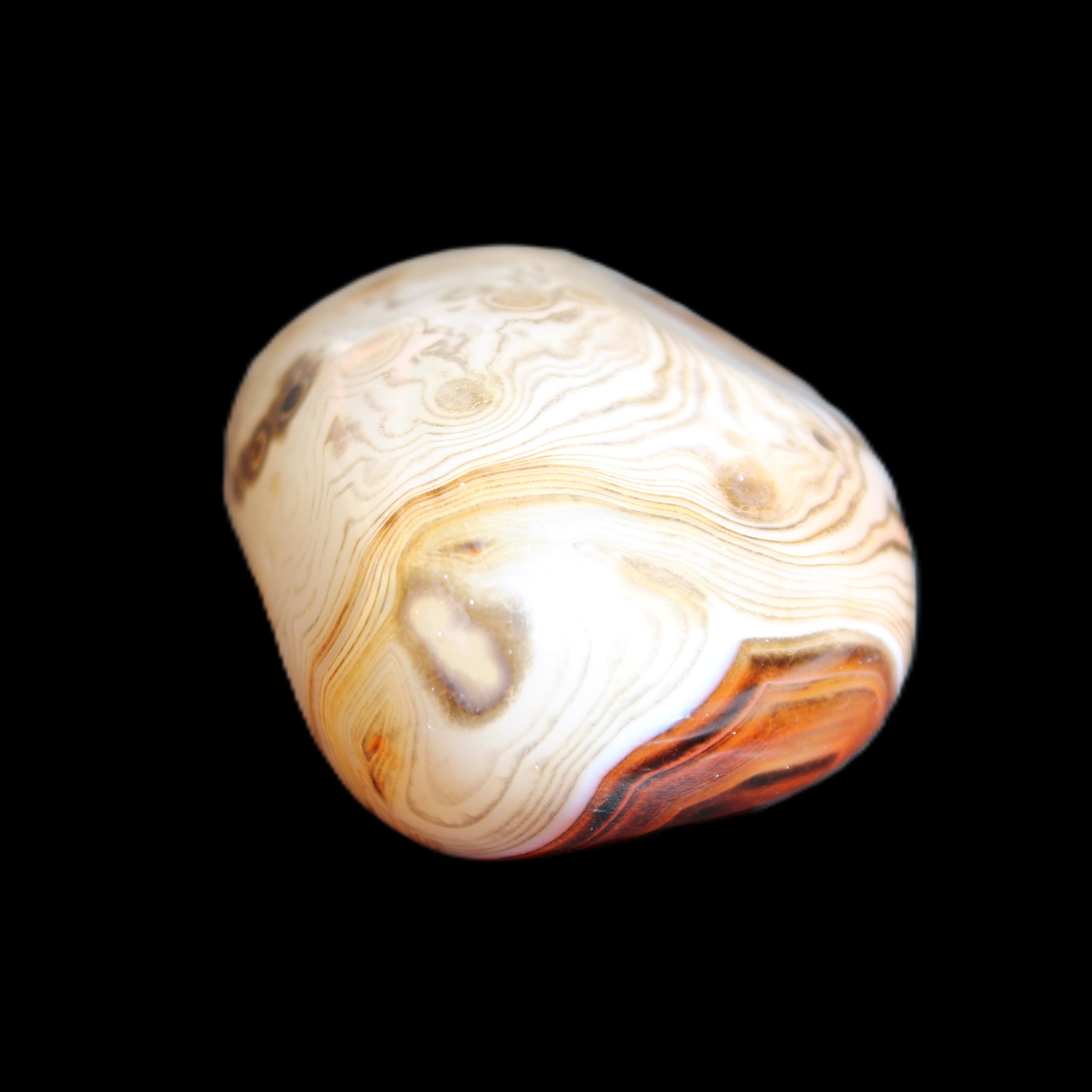 Crazy Silk Banded Agate from Madagascar 35g in sunlight - Rocks and Things Store