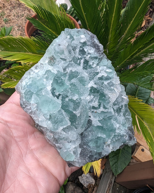 Green granulated cubic Fluorite cluster cave UV reactive 485g Rocks and Things