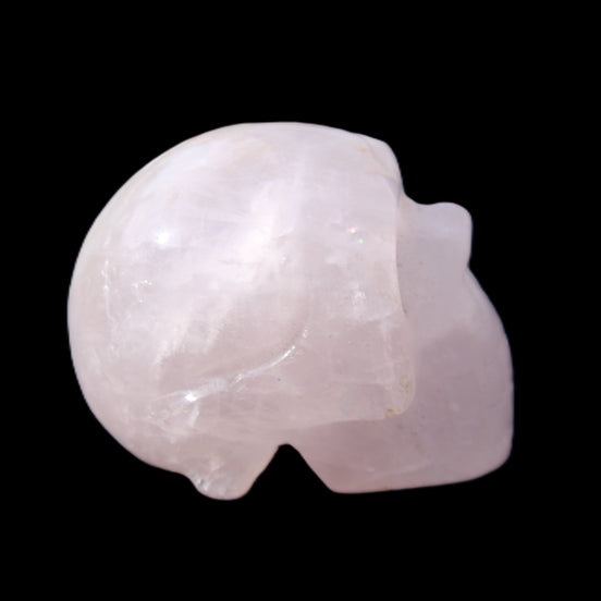Rose Quartz hand-carved skull 51g in sunlight - Rocks and Things Store