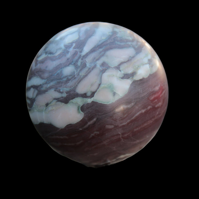 Zebra Stone Jasper sphere 569g in sunlight - Rocks and Things Store