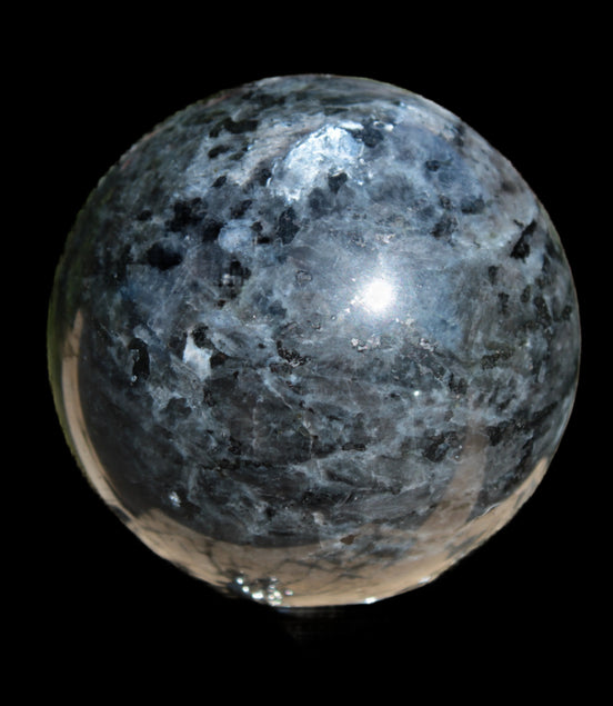 Indigo Gabbro sphere 252g in sunlight - Rocks and Things Store