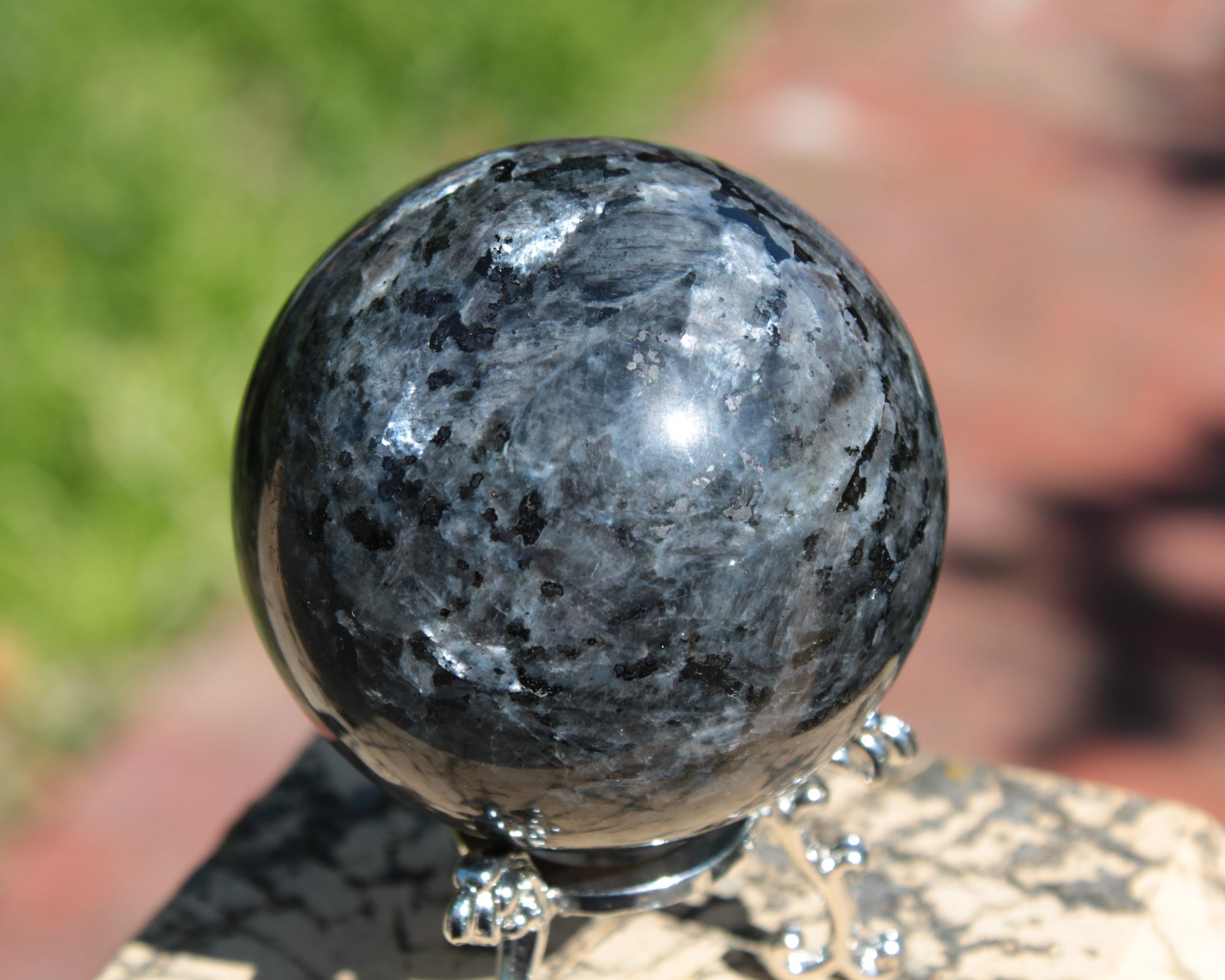 Indigo Gabbro sphere 252g Rocks and Things