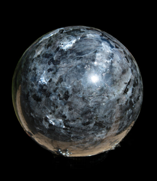 Indigo Gabbro sphere 252g in sunlight - Rocks and Things Store