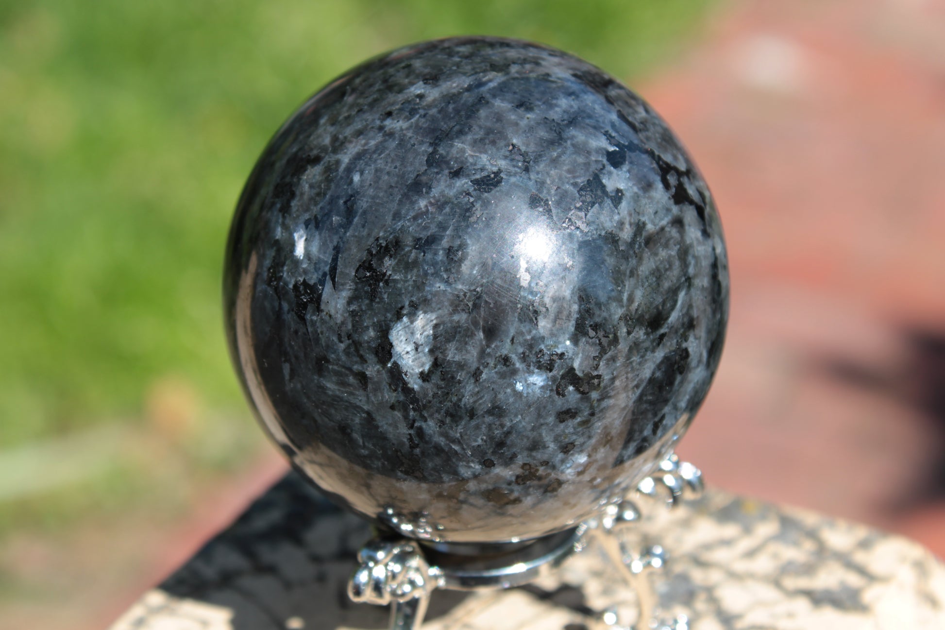 Indigo Gabbro sphere 252g Rocks and Things